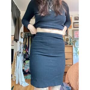 italian black wool pencil skirt LUCA LUCA